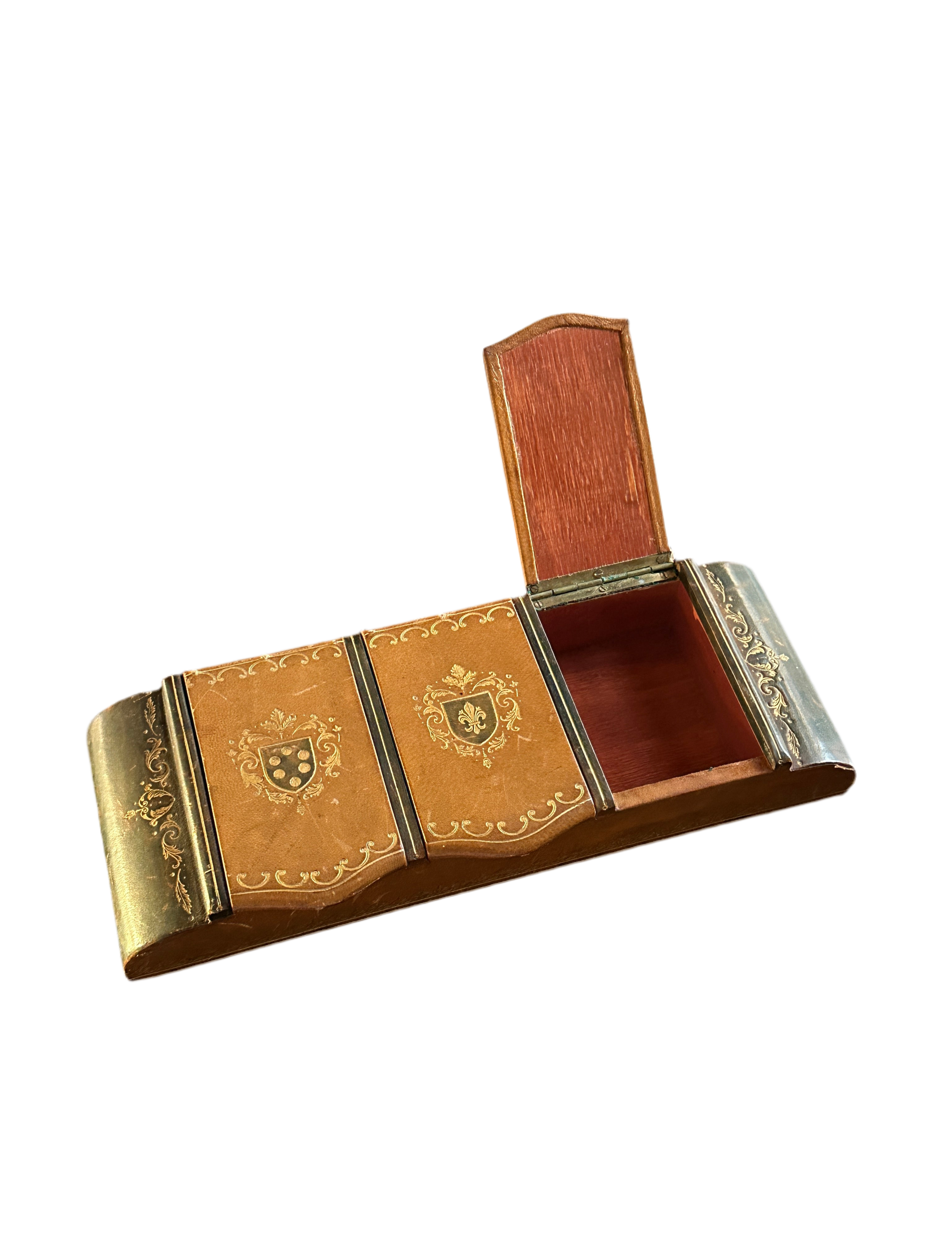 Antique Leather Tripple Compartment Box