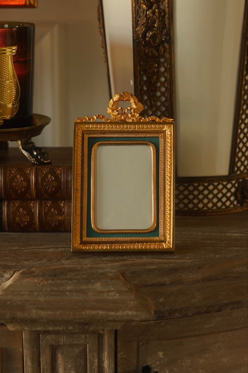 19th C. French Louis XVI Gilt Bronze Laurel Wreath Portrait Frame