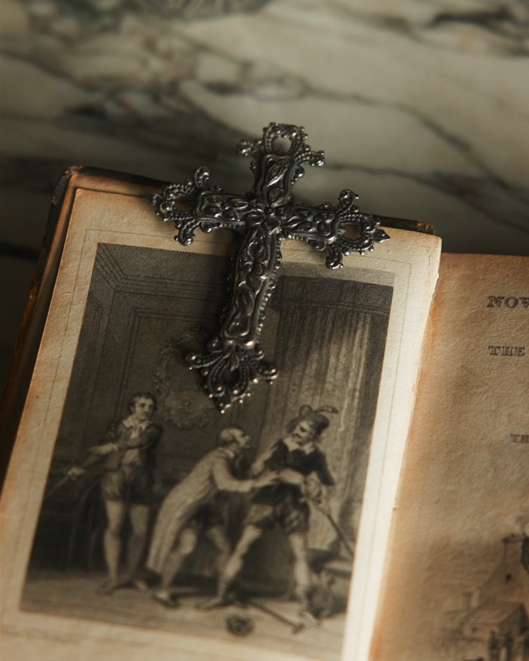 Silver-Plated Cross Bookmark — Late 19th to Early 20th Century