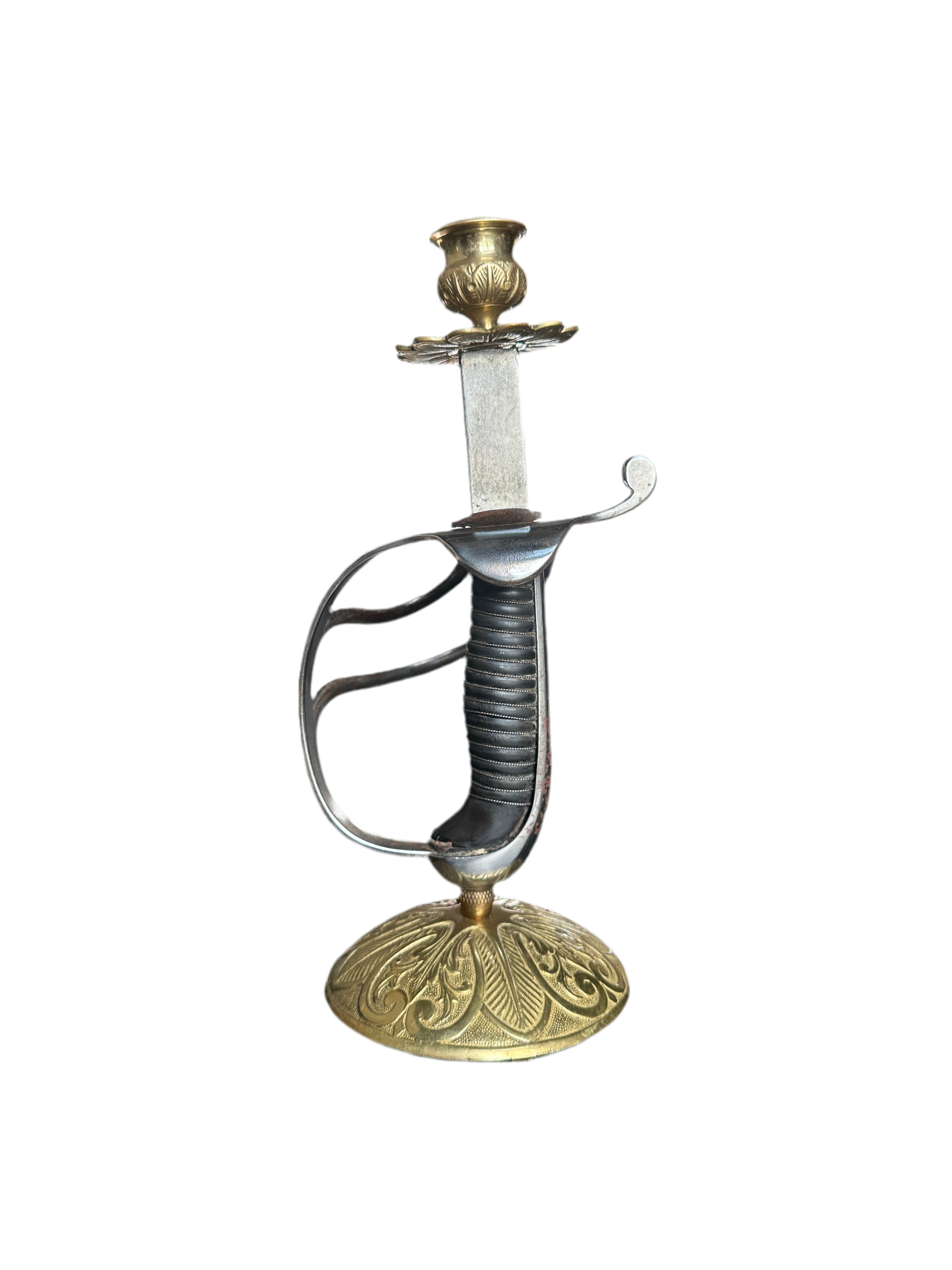 Antique Mounted Sword Candle Stick