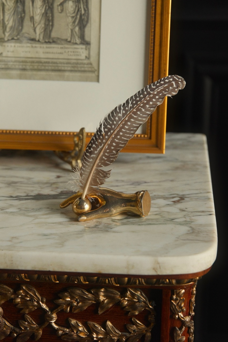 Mid-20th Century French Brass Calligraphy Pen Holder