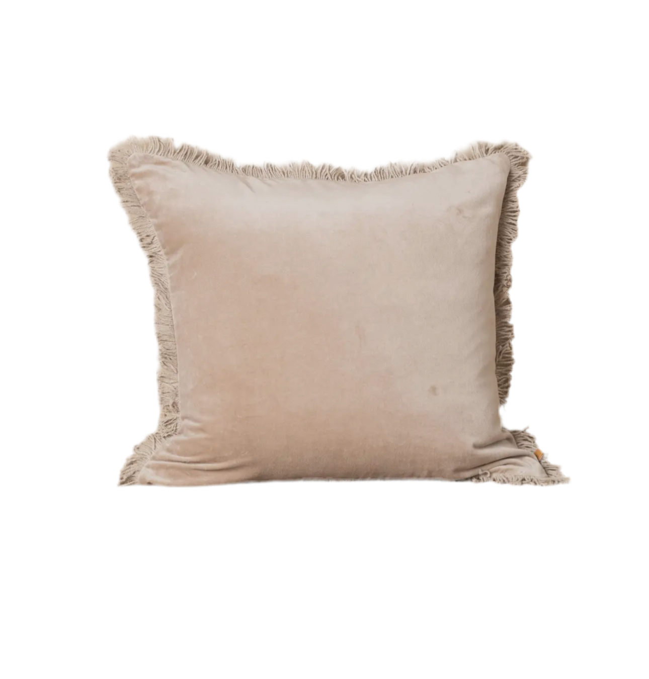 Velvet Stone Fringe Square Pillow Case