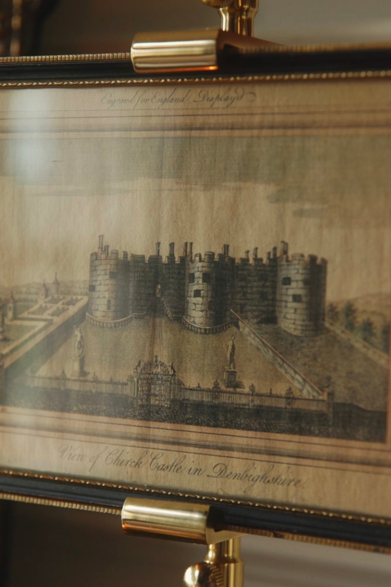 19th Century English Architectural Engraving of Chirk Castle, Denbighshire