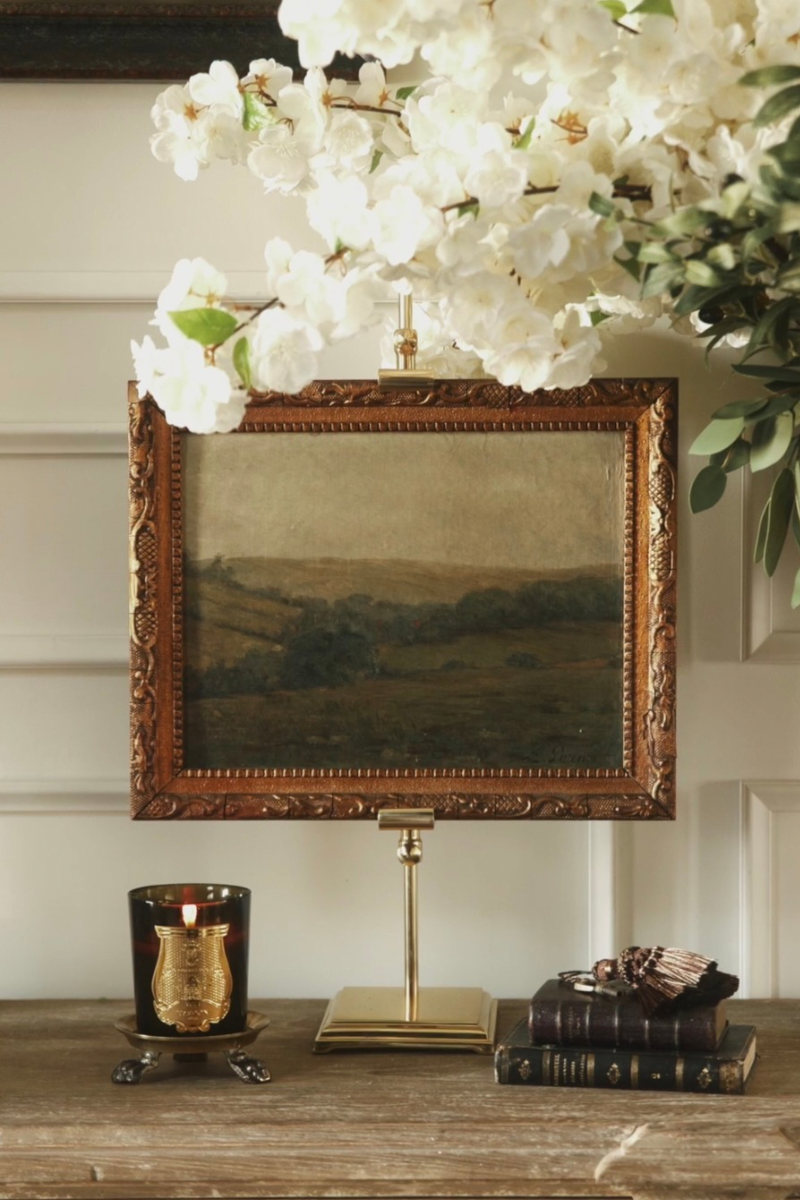 19th Century Ornately Framed European Landscape Oil on Board