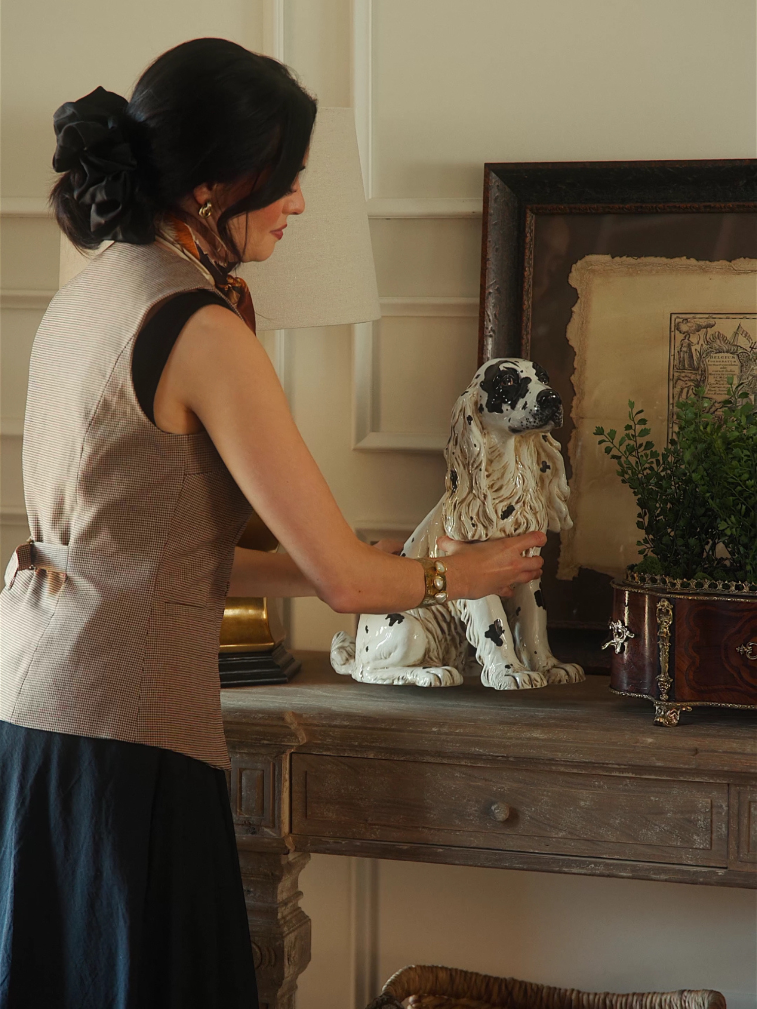 Early 20th-Century English Ceramic Spaniel Figurine