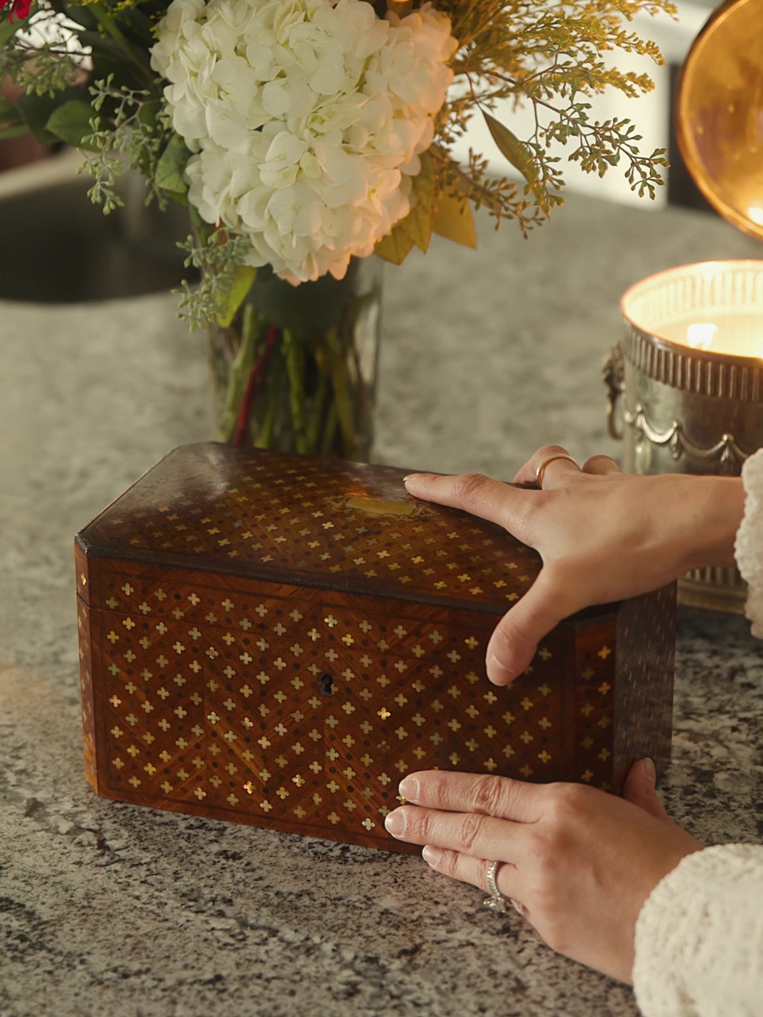 19th Century Maison Alphonse Giroux Tea Caddy with Mother-of-Pearl Inlay