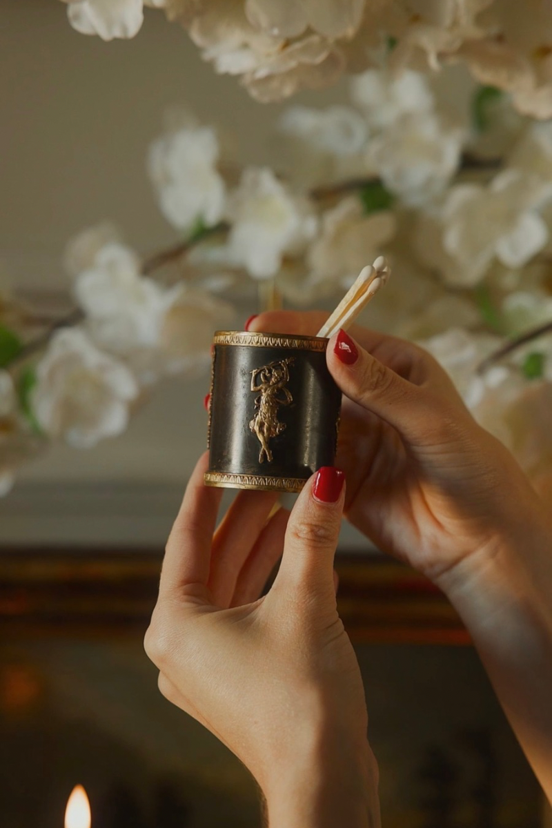 19th-Century Match Holder with Classical Bronze Mounts