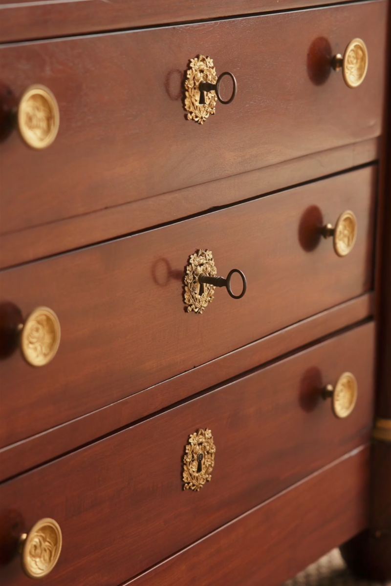 19th Century French Empire Mahogany Secrétaire à Abattant with Marble Top
