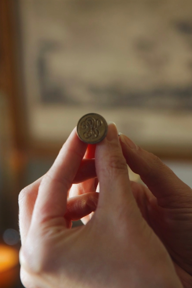Late 19th Century French Devotional Wax Seal Featuring Joan of Arc