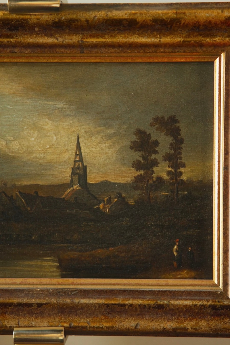 19th-Century Village Landscape with Church Spire