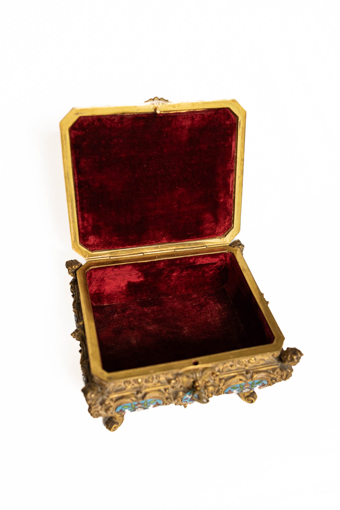 Napoleon III Gilded Bronze & Cloisonné Jewelry Casket