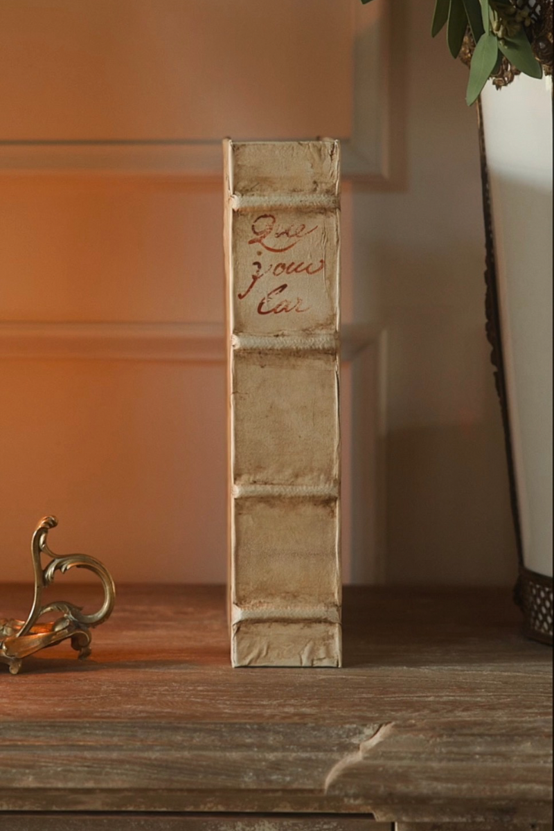 12" Full Antiqued Vellum Bound Book with Blank Pages