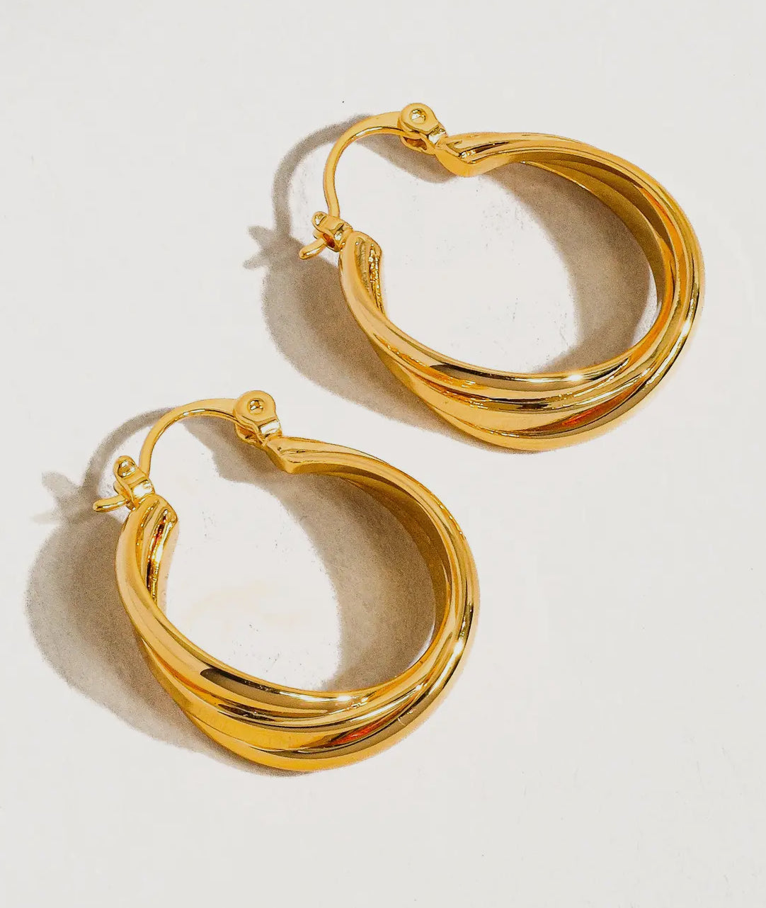 Cheyenne 18K Gold Plated Twisted Hoop Earring Yellow Gold