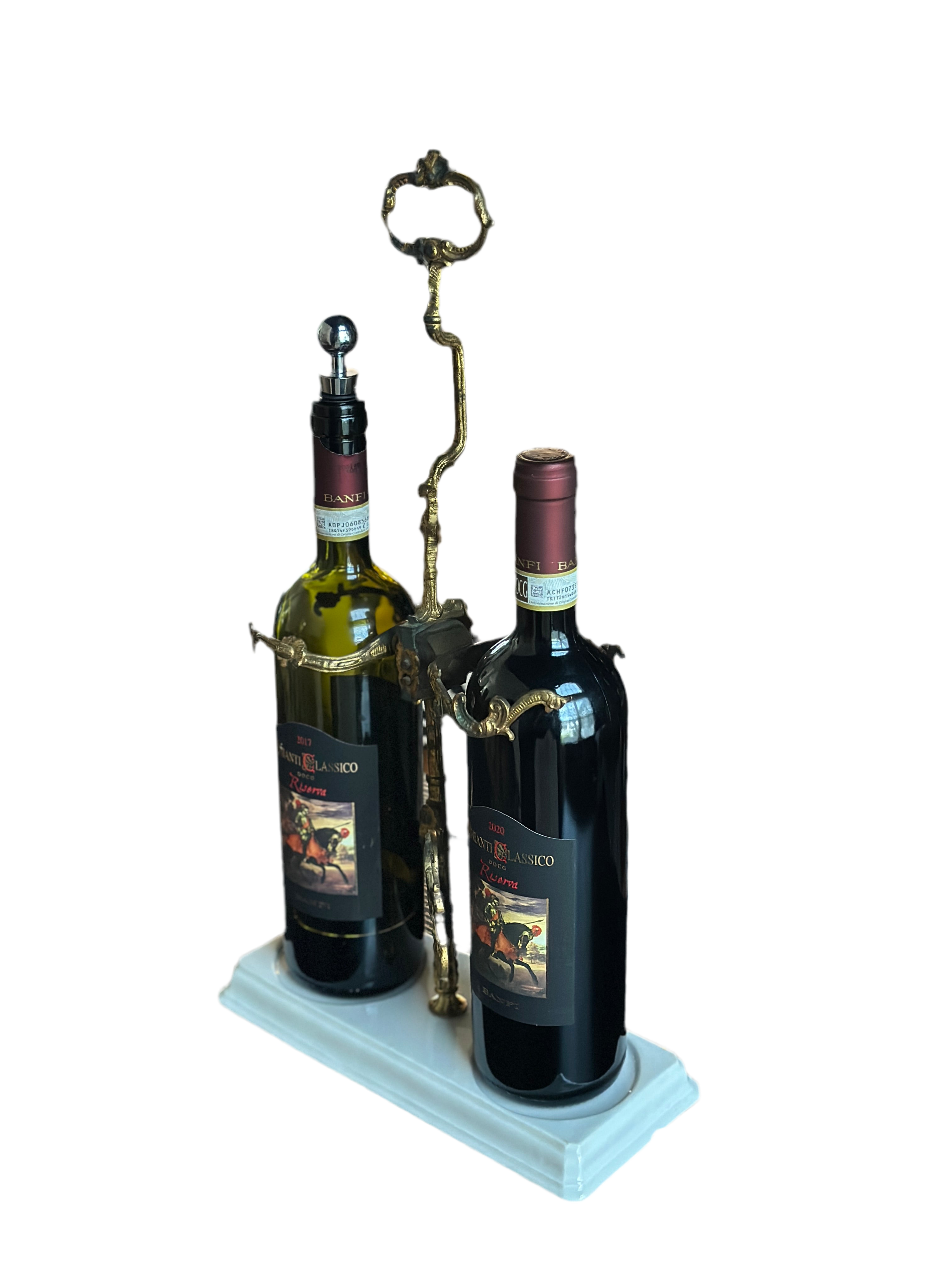 19th Century French Porcelain Double Wine Caddy