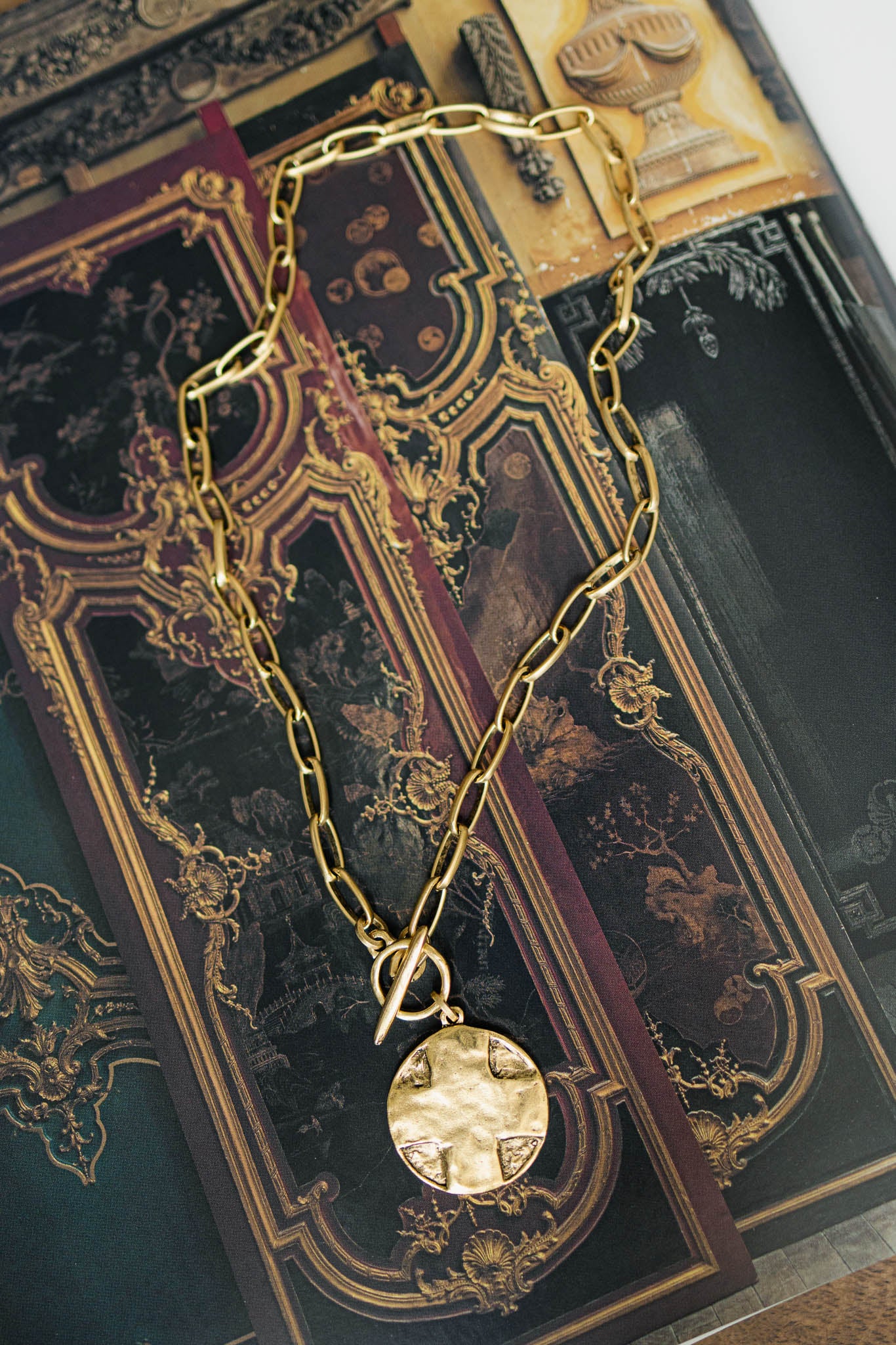 Lords Prayer Toggle Gold Necklace