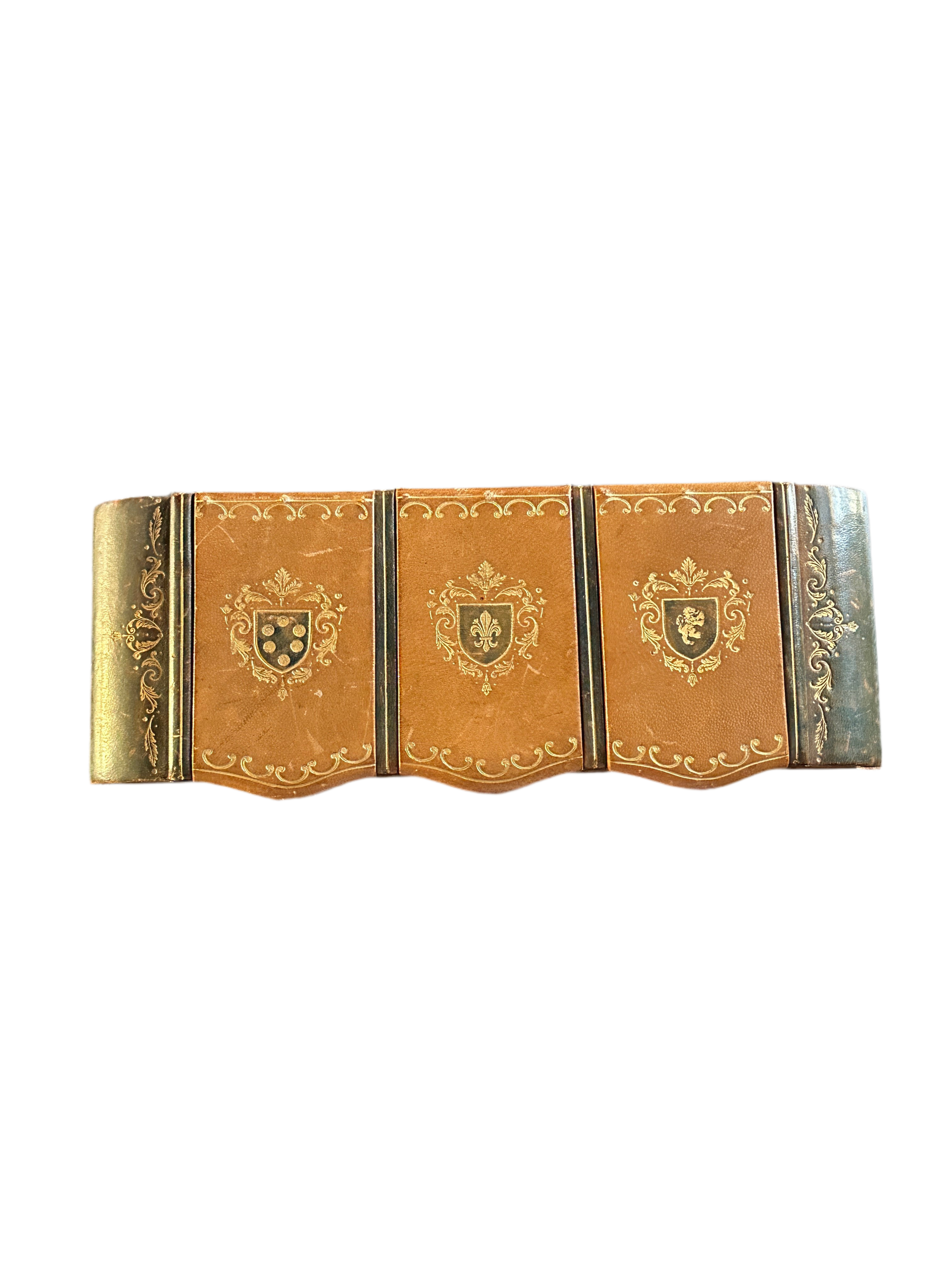 Antique Leather Tripple Compartment Box