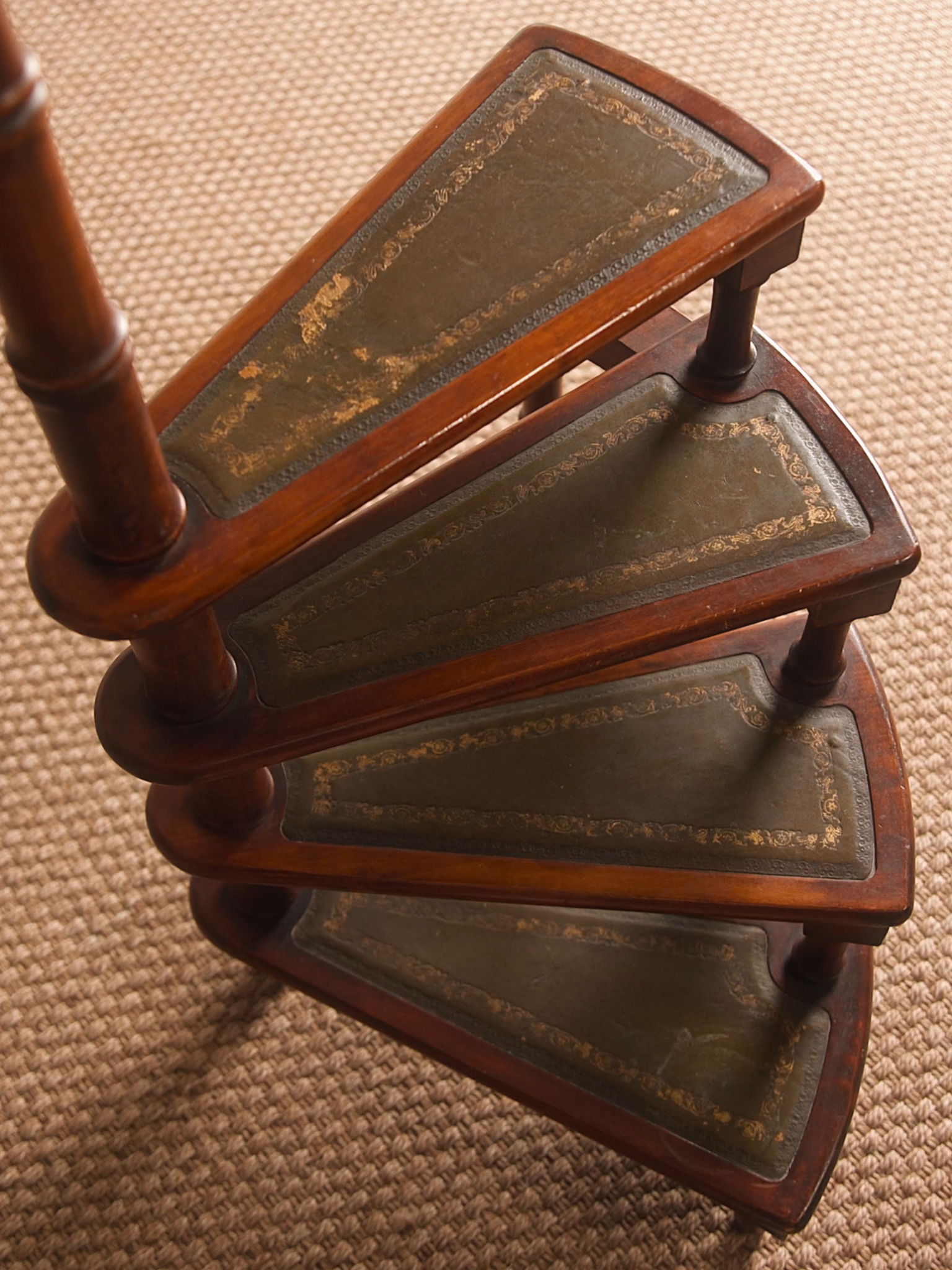 Antique French Walnut Library Steps