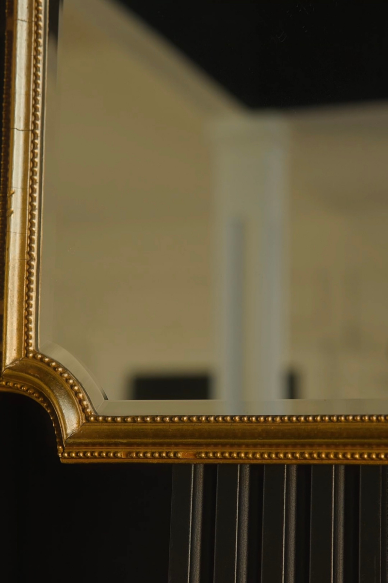 Arched Gilt Mirror with Beaded Surround