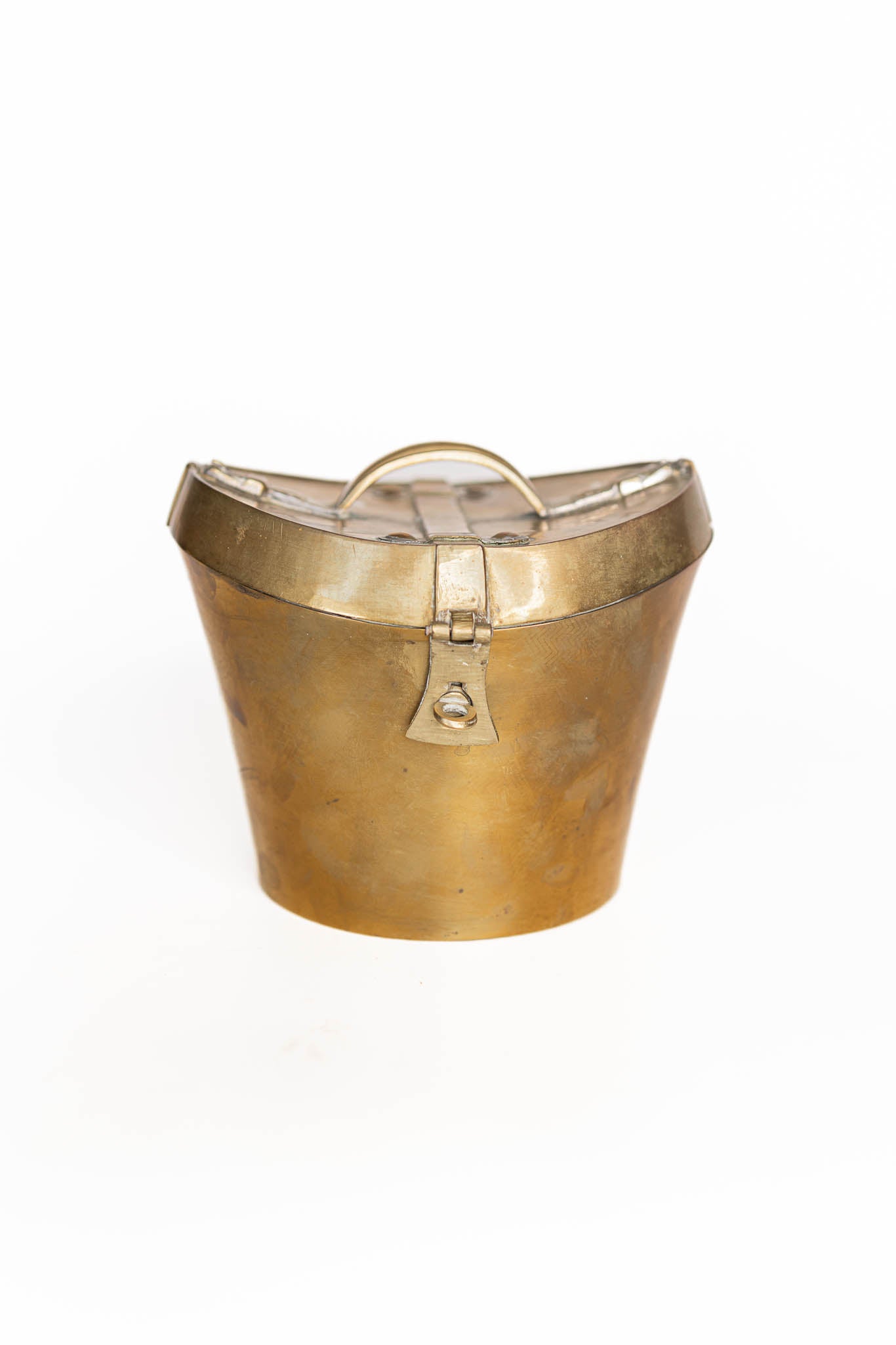 Antique Brass Hat Box