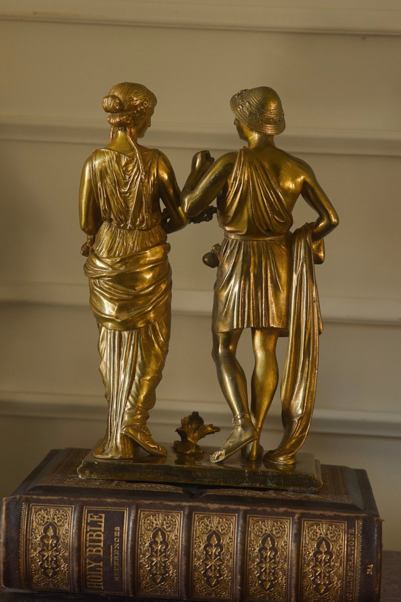 19th-Century Bronze Allegorical Group with Mercury