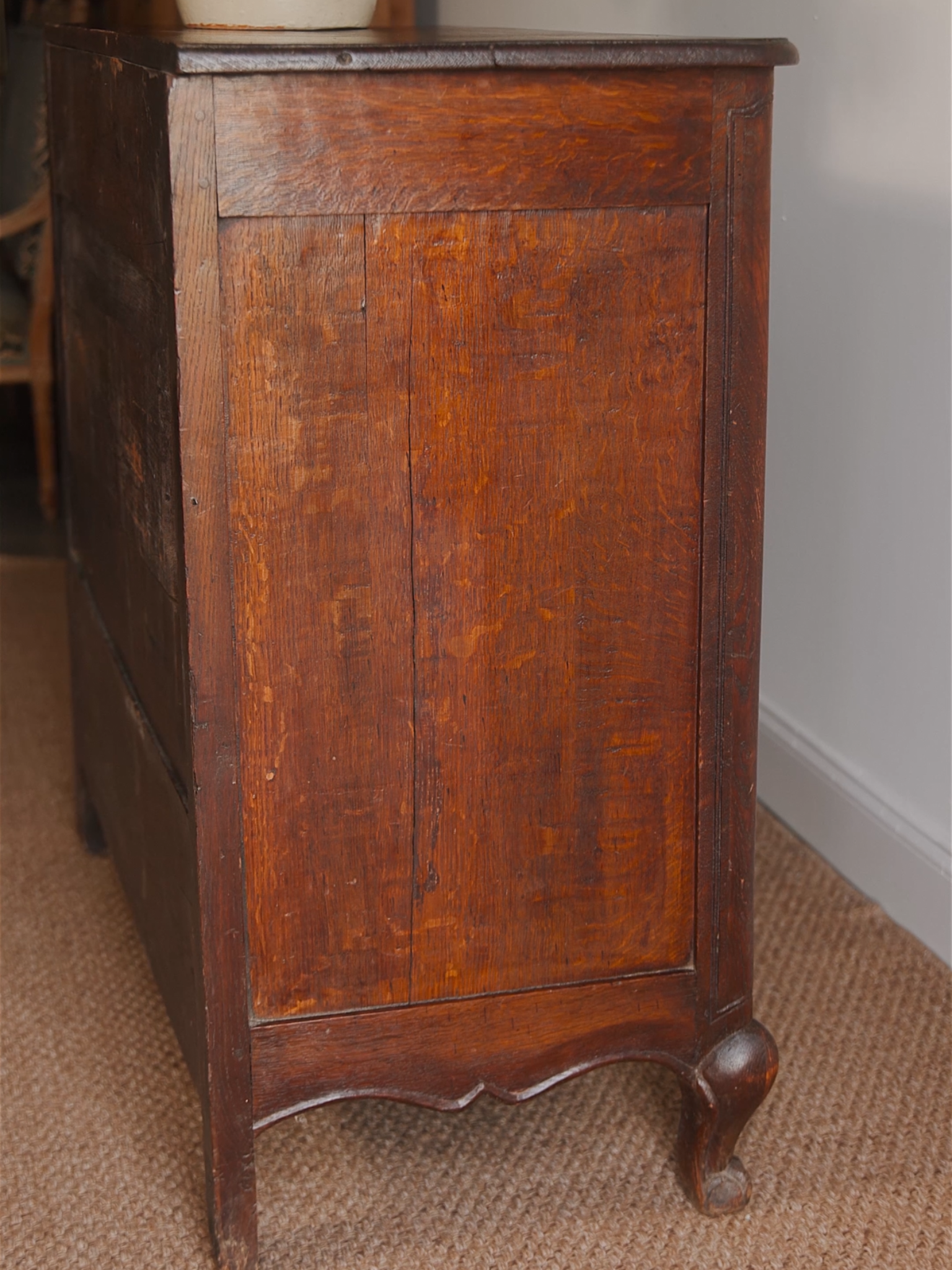 19th Century French Carved Oak Commode