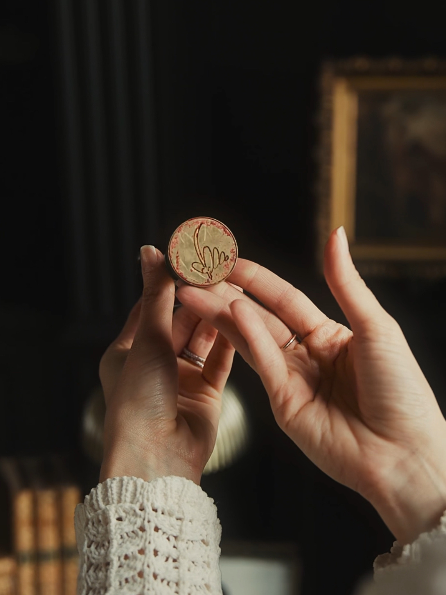 19th Century Brass Wax Seal with Monogram Engraving