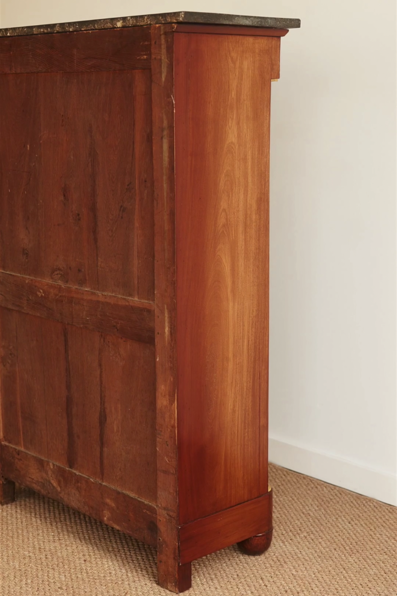 19th Century French Empire Mahogany Secrétaire à Abattant with Marble Top