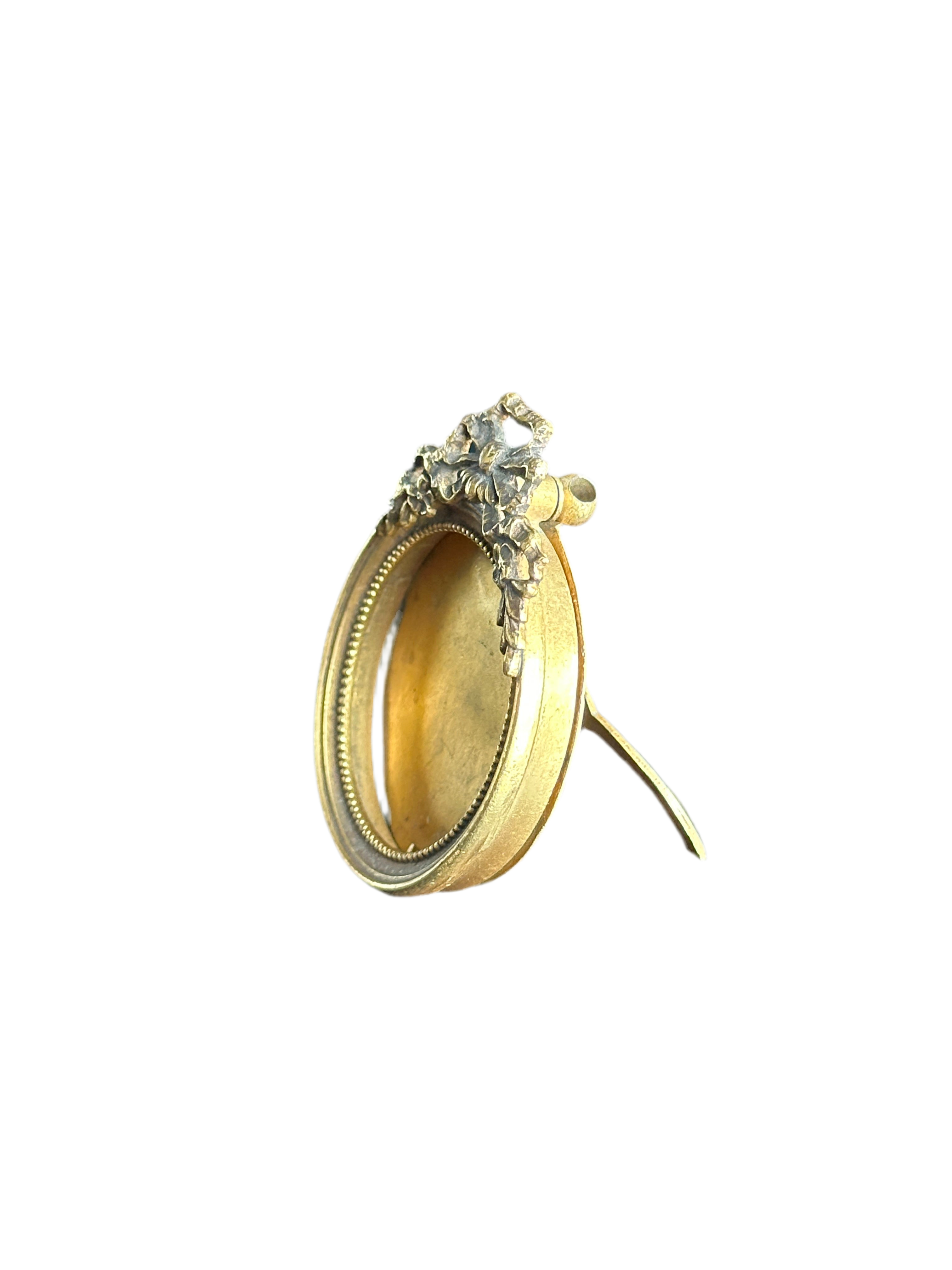 19th Century Petite Bronze Bow Frame