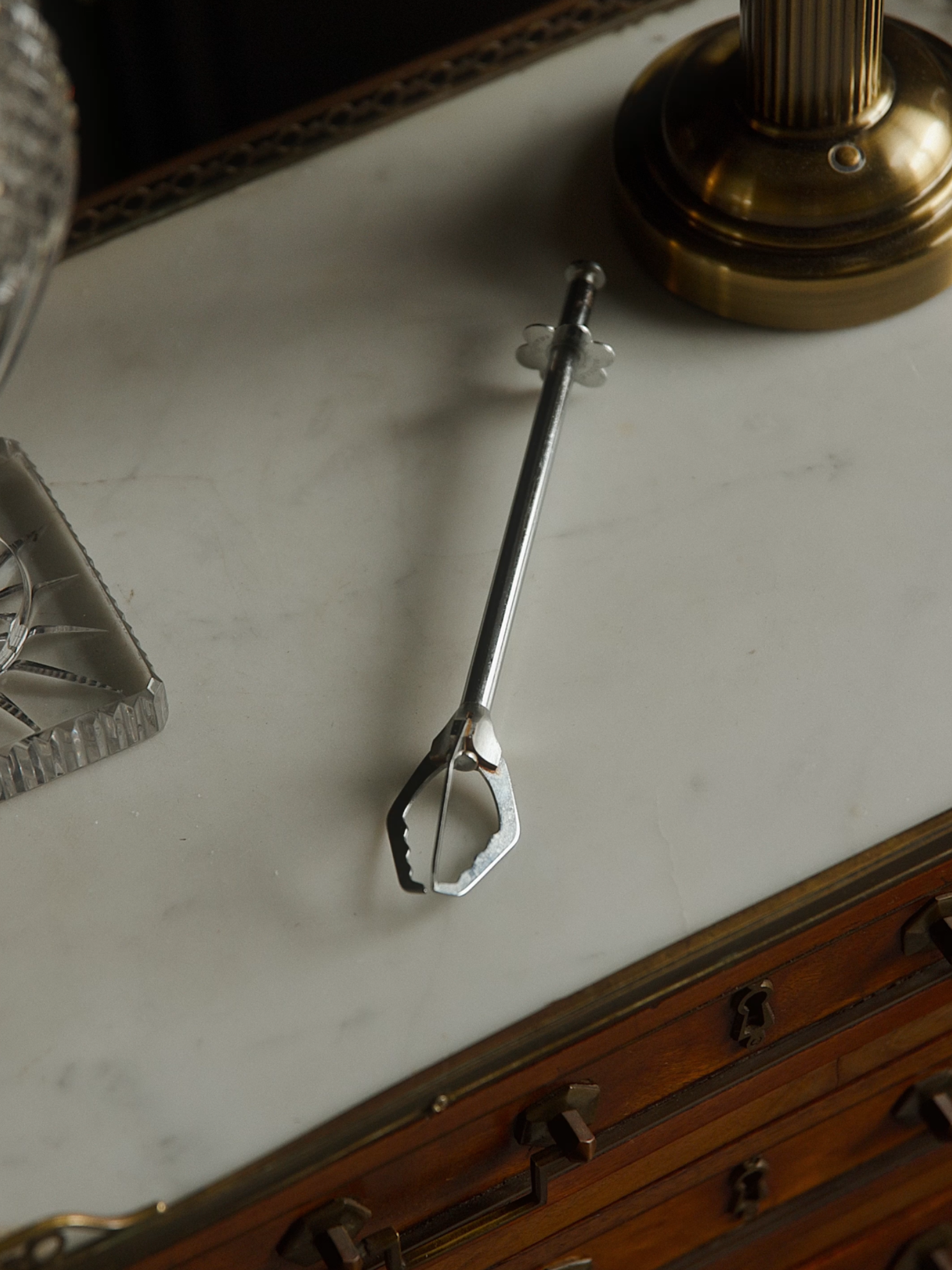Large Antique French Silver Plated Sugar Tongs