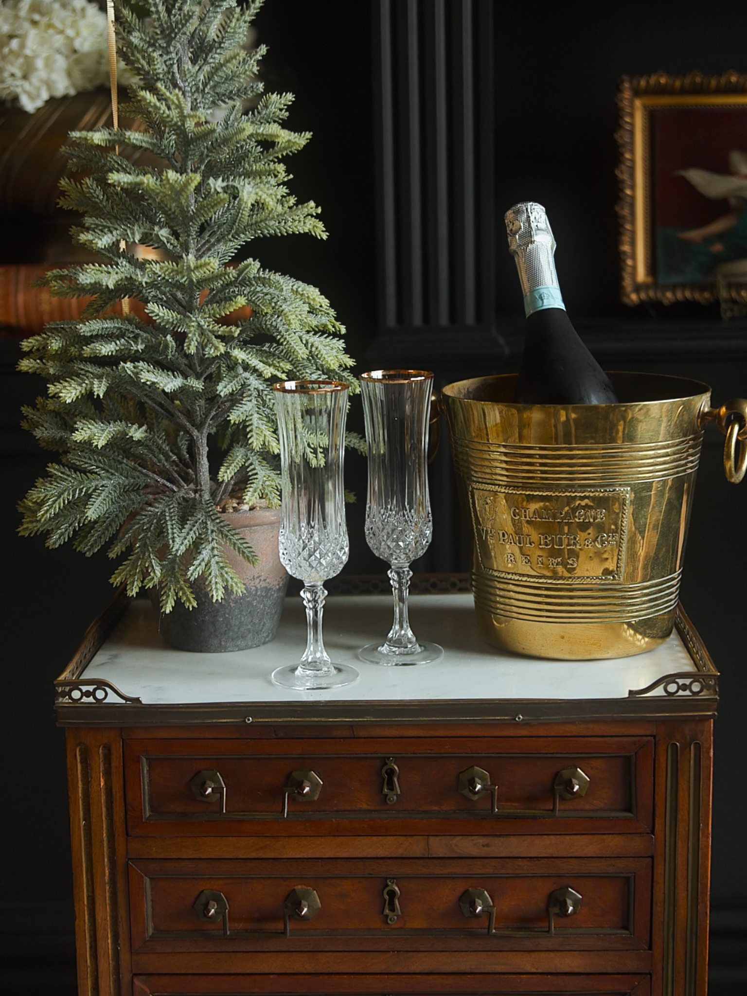 20th Century French Brass Champagne Bucket - Reims