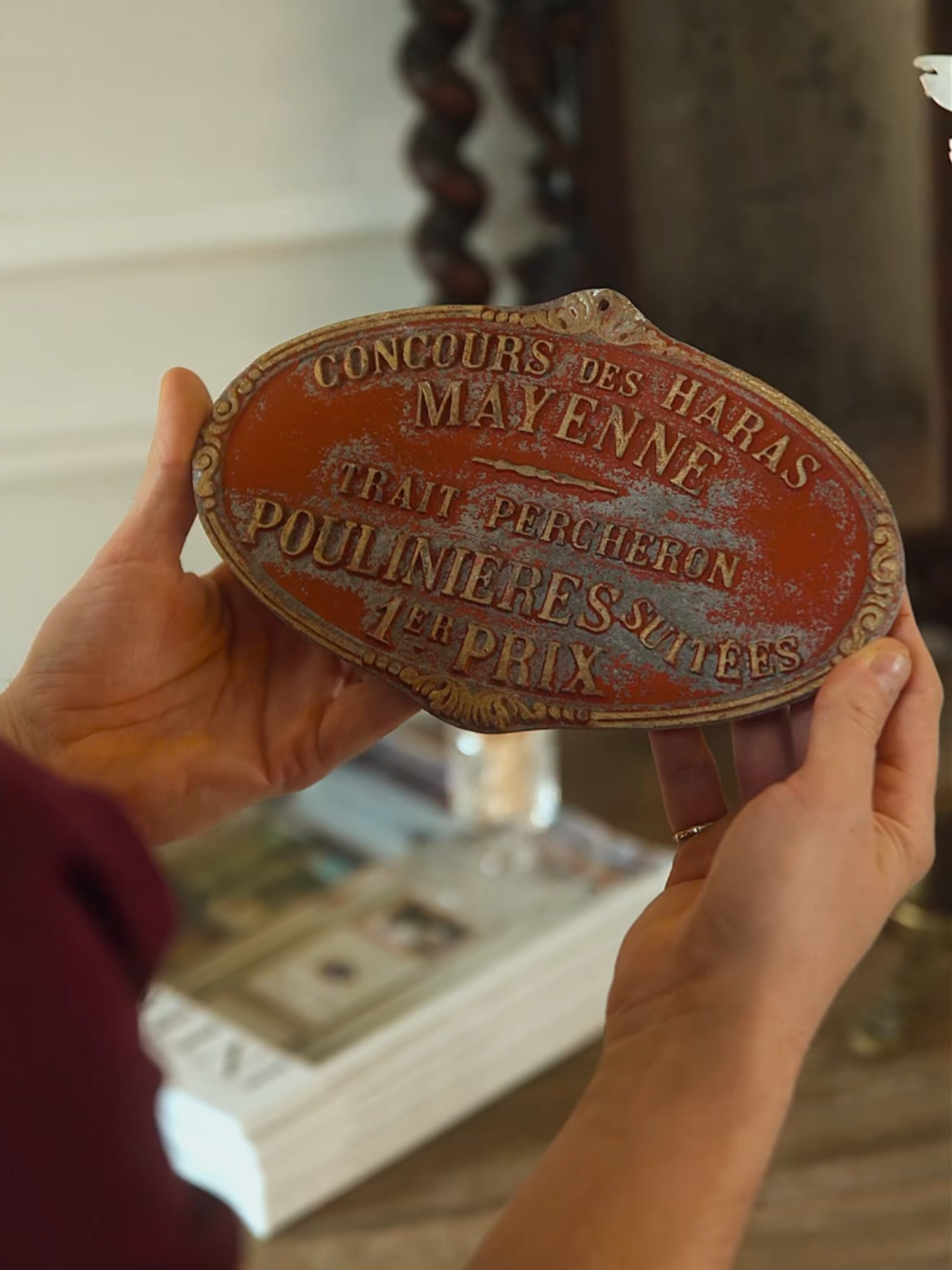 Early 20th Century French Horse Award Plaque, Mayenne, France