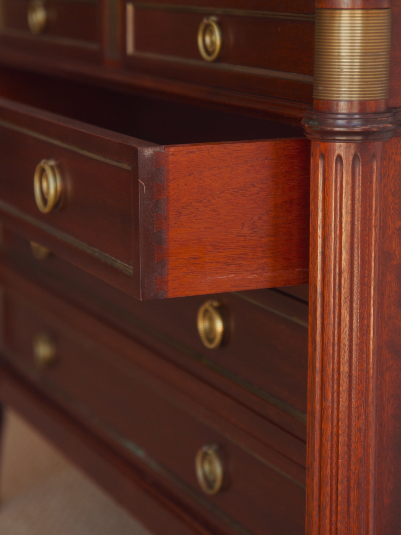 White Marble Top Louis Phillipe Style Commode