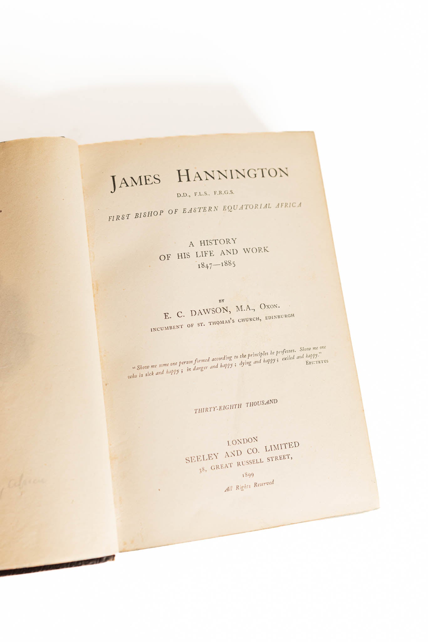 1899 History of The Life of James Hanninton - Signed Leatherbound
