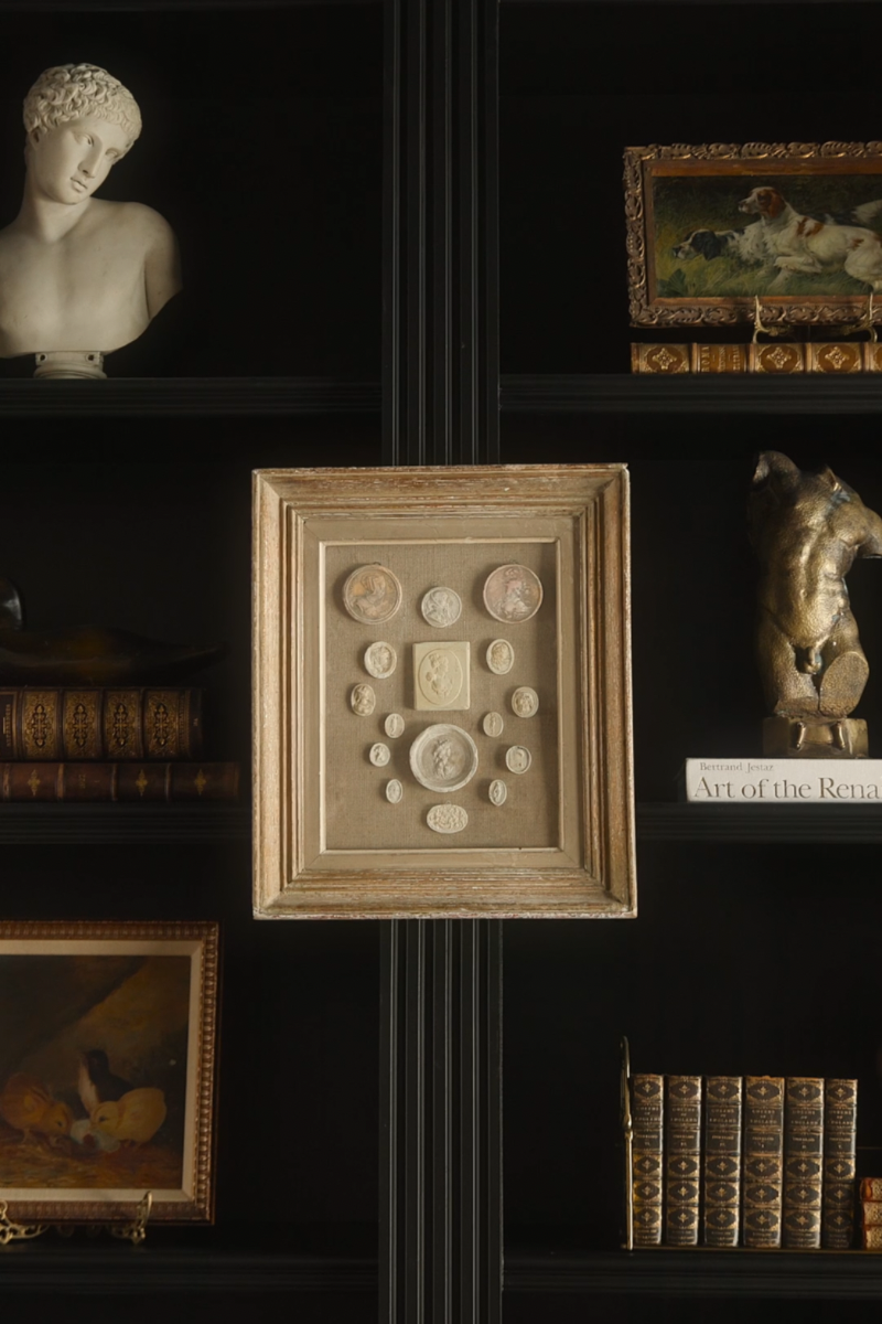 Grand Tour–Era Classical Intaglio Study in Gilt Frame