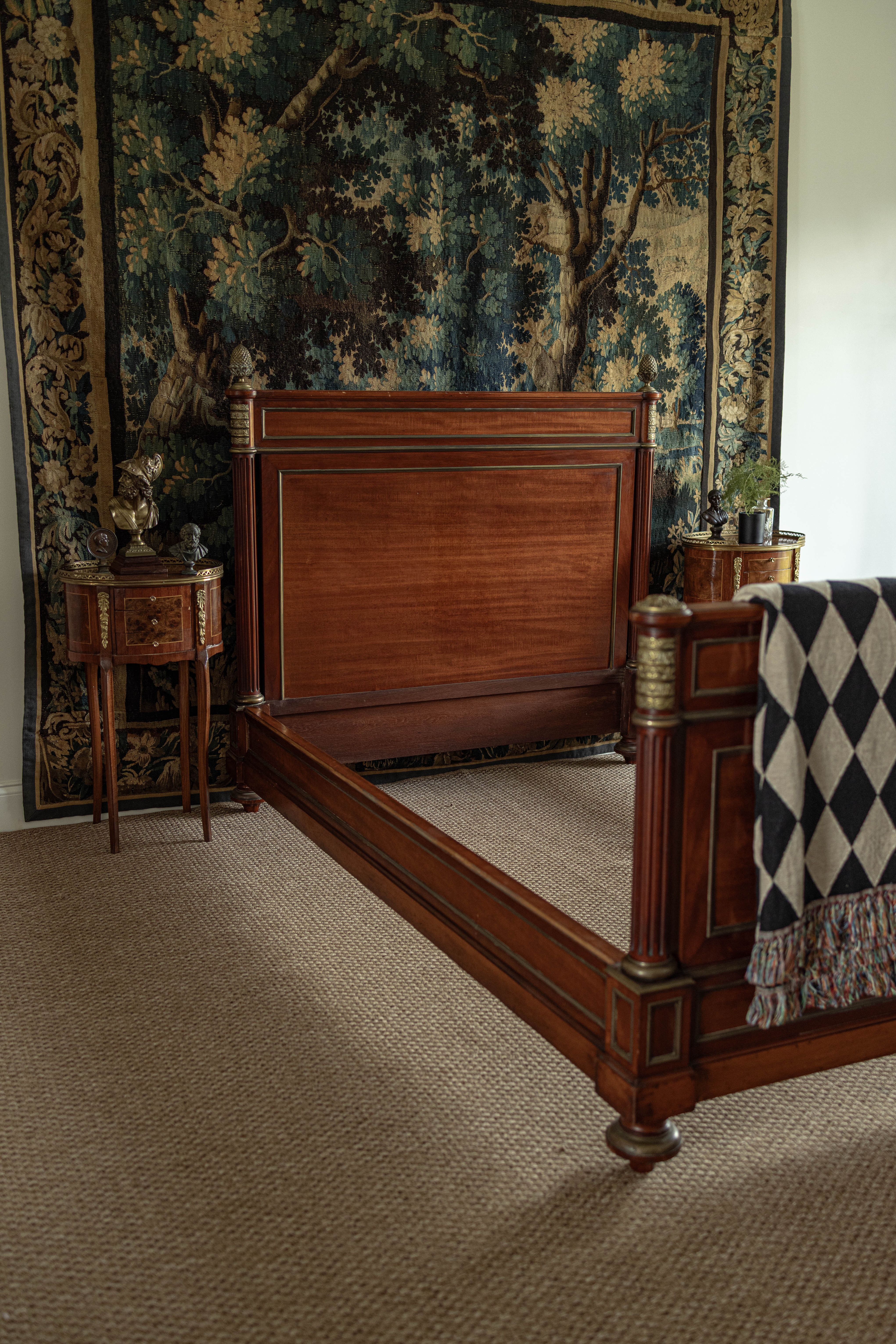 French Empire Style Gilt Mounted Mahogany Bed