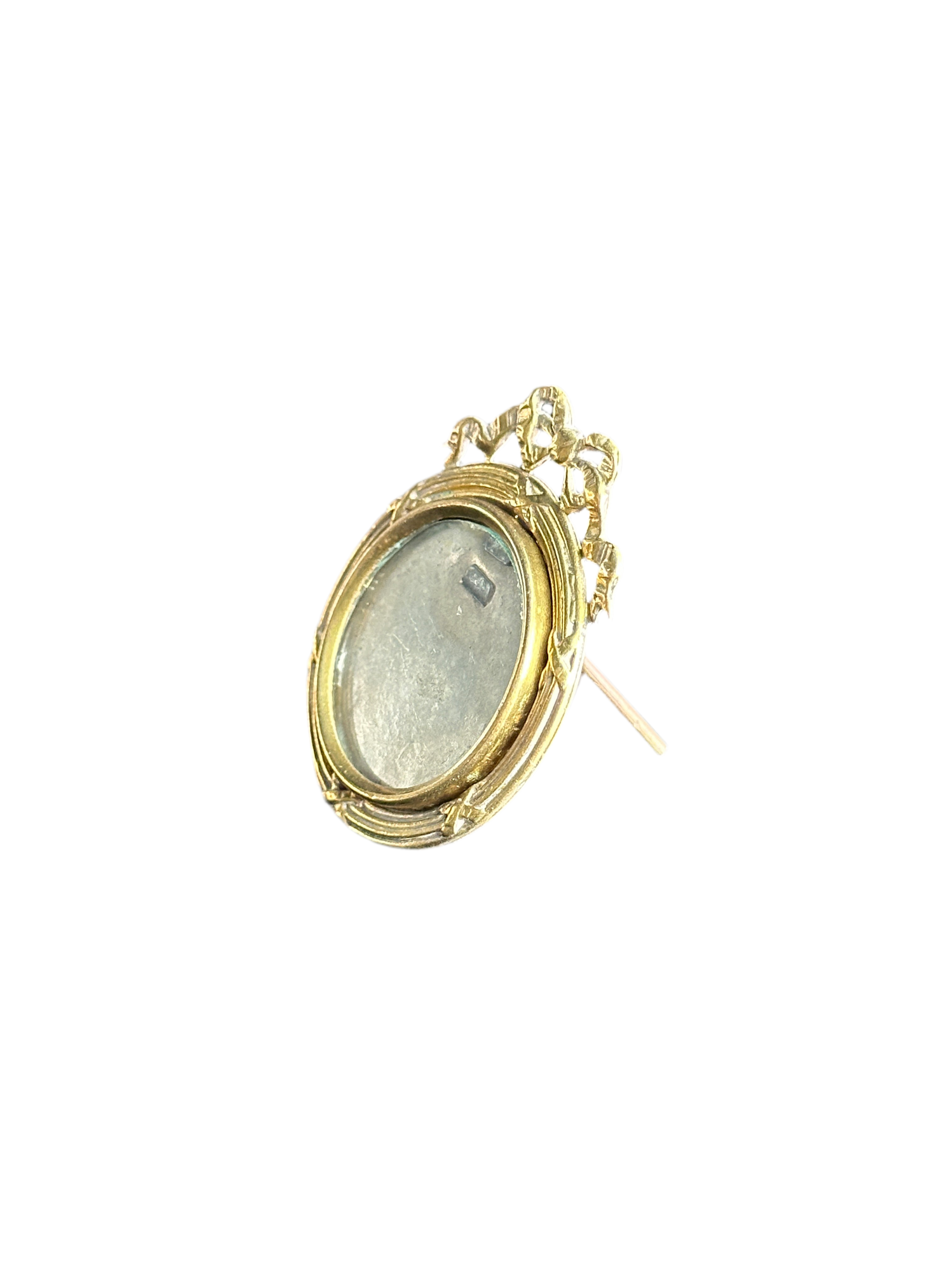 19th Century Petite Round Brass Bow Frame
