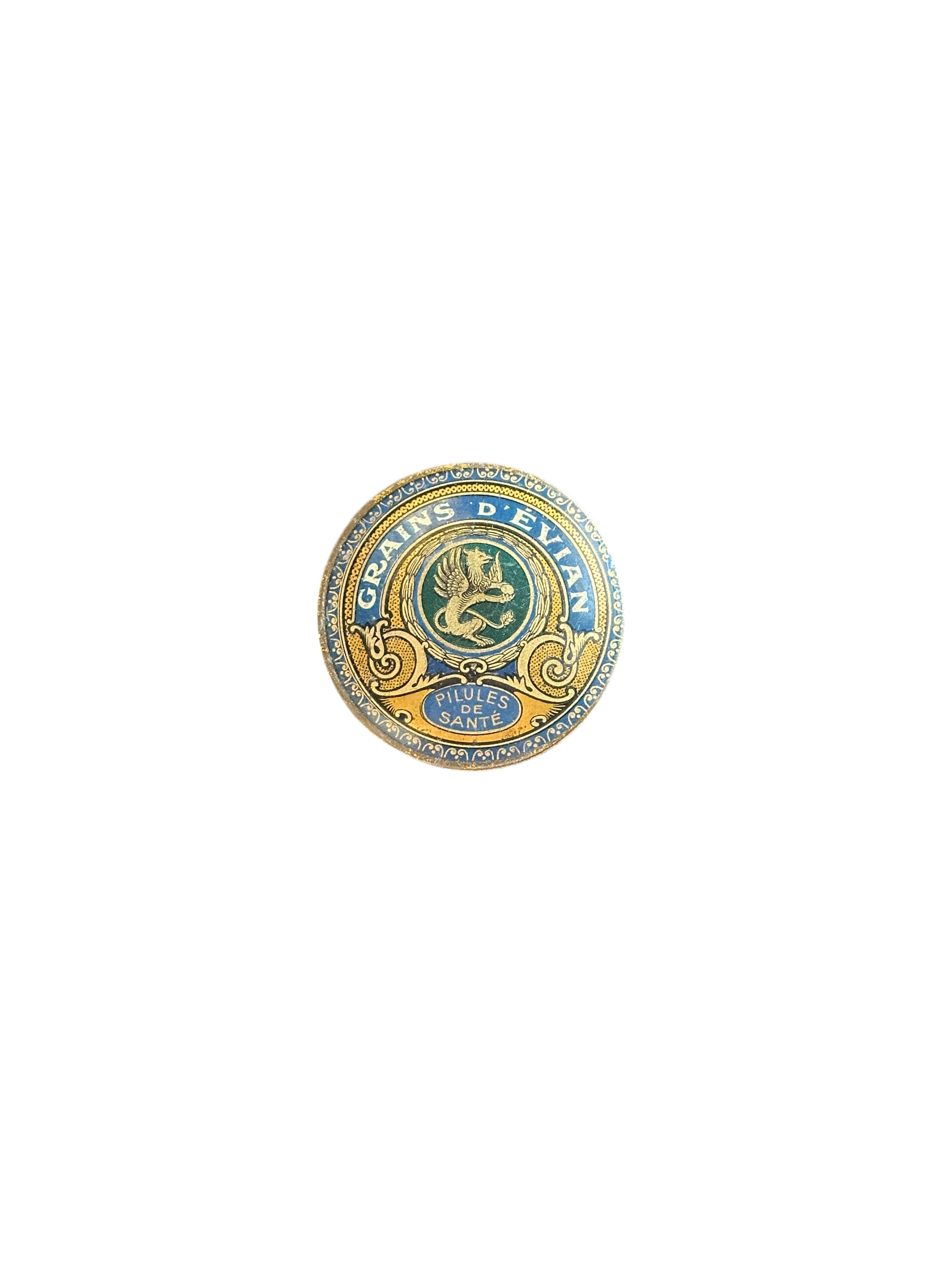 French Advertising Pill Tin - Grains d'Evian Pilules de Sante