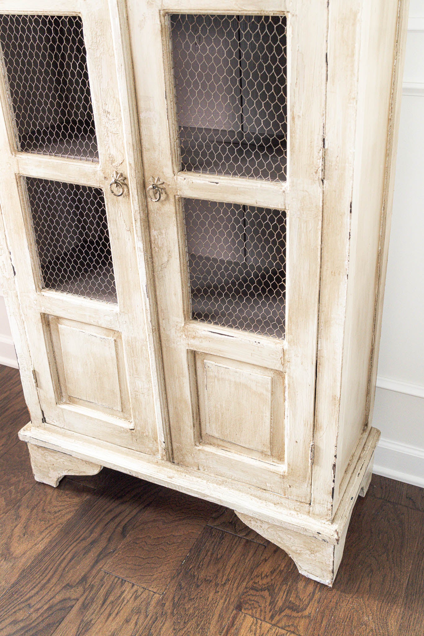 19th Century French Oak Cabinet with Wire Mesh Doors