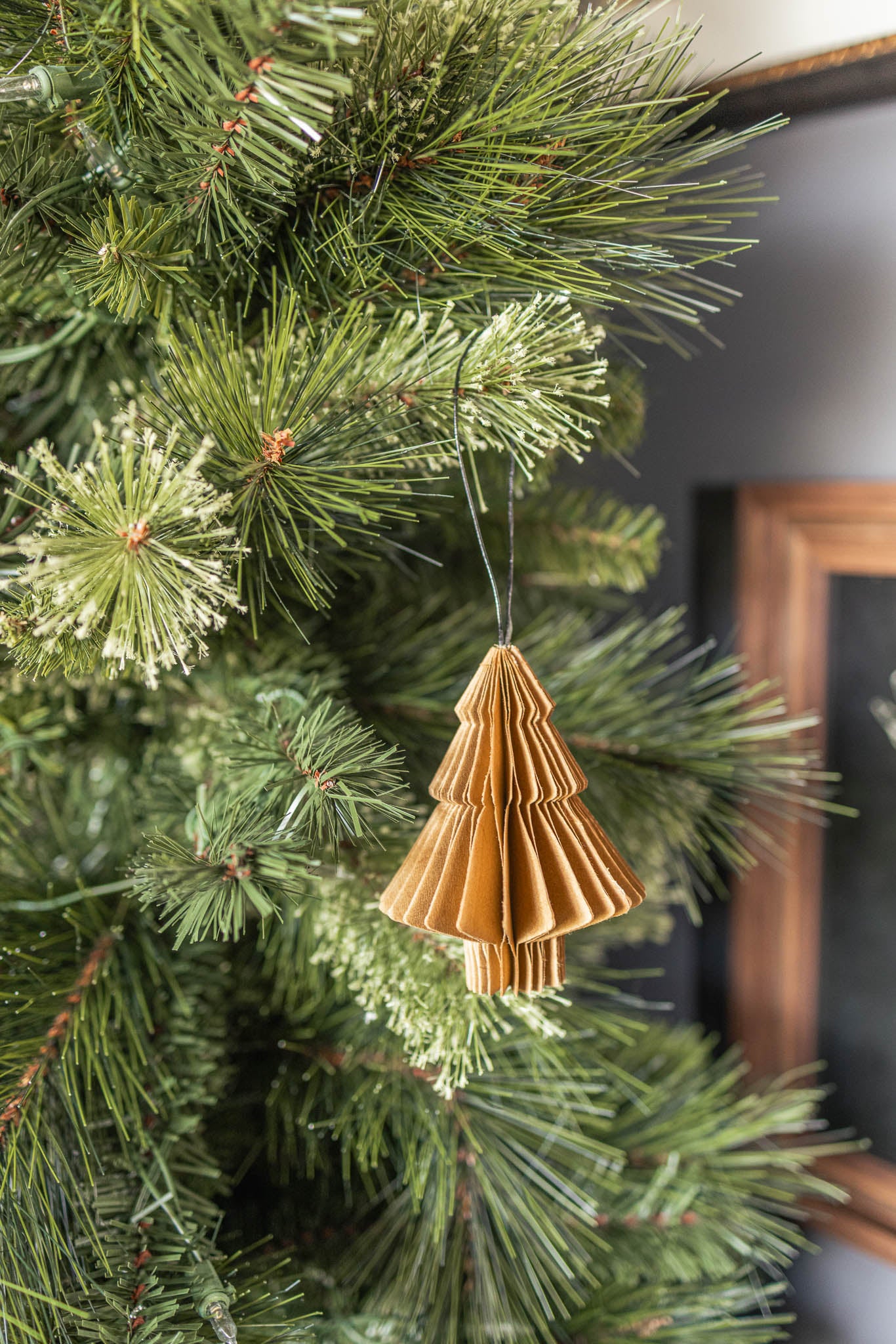 Individual Carmel Tree Recycled Paper Ornament