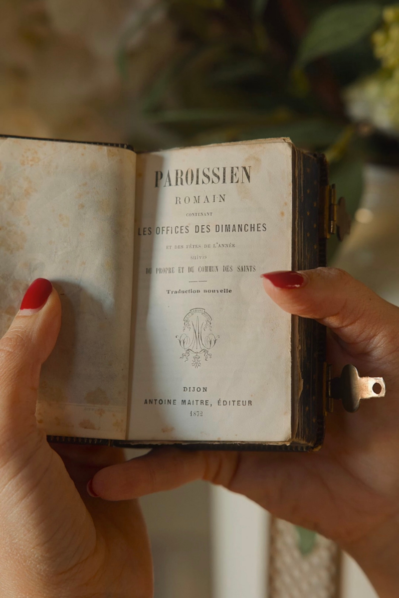 1872 French “Paroissien Romain” Prayer Book with Brass Clasps