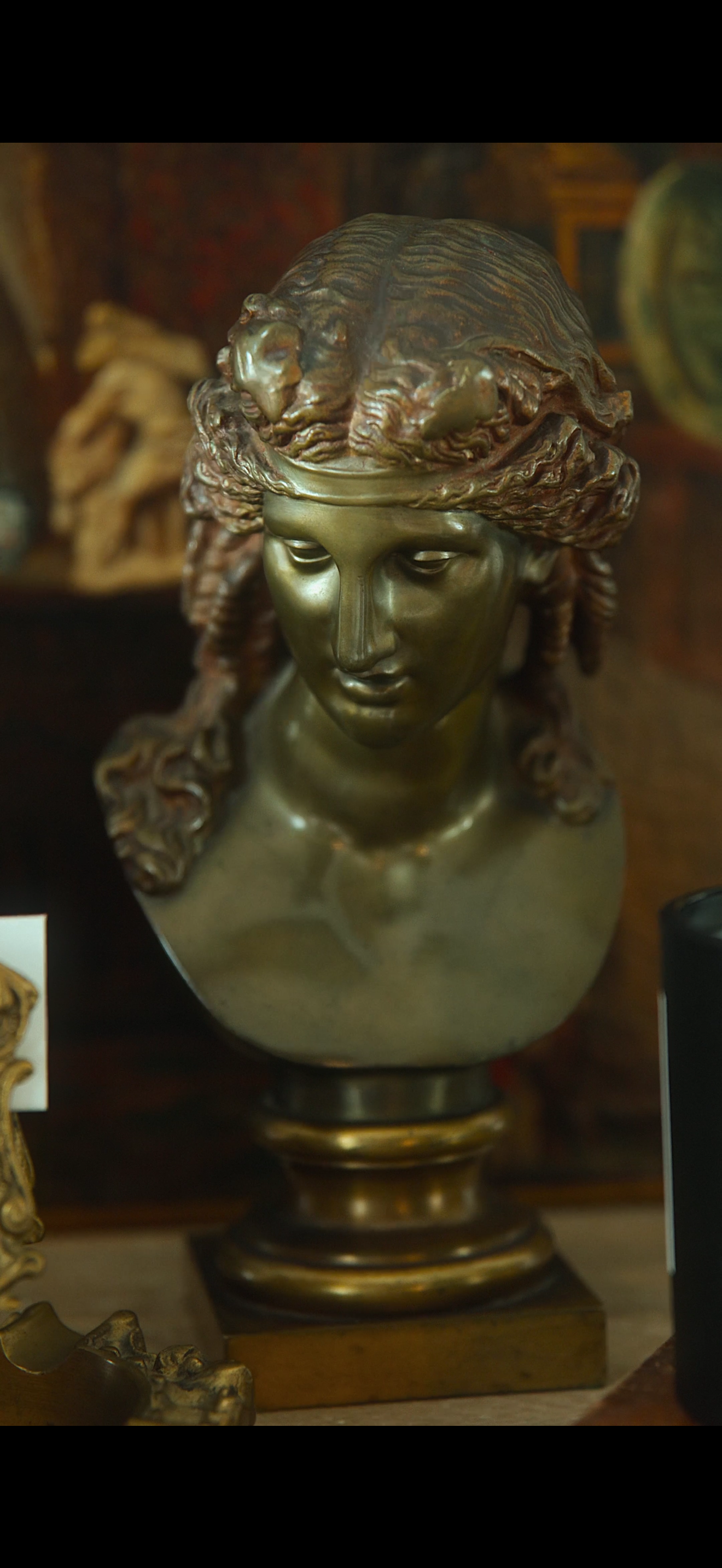 19th Century Neoclassical Bronze Female Bust