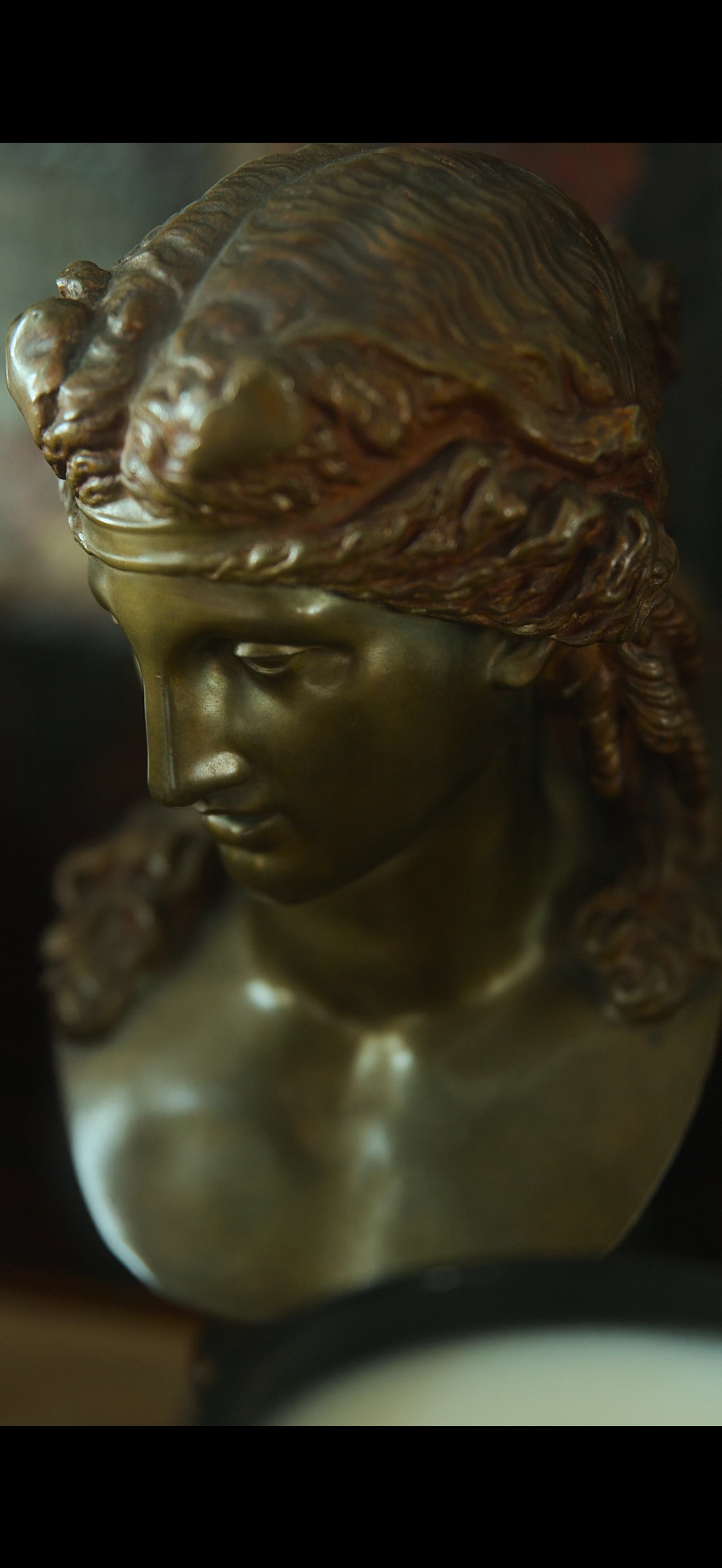 19th Century Neoclassical Bronze Female Bust