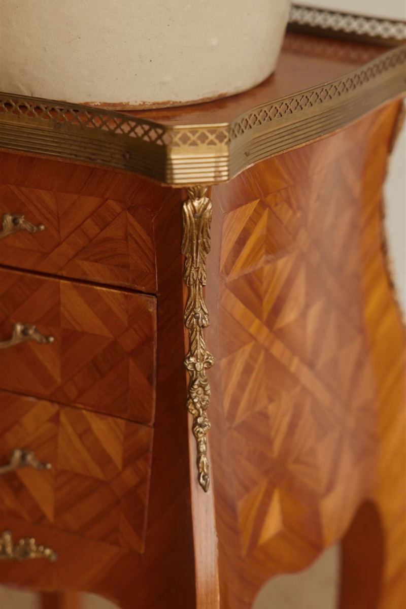 19th Century French Louis XV–Style Parquetry Side Table