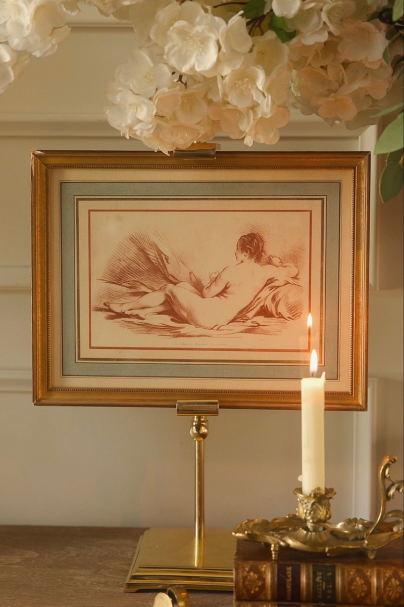19th C. French Framed Nude Sketch