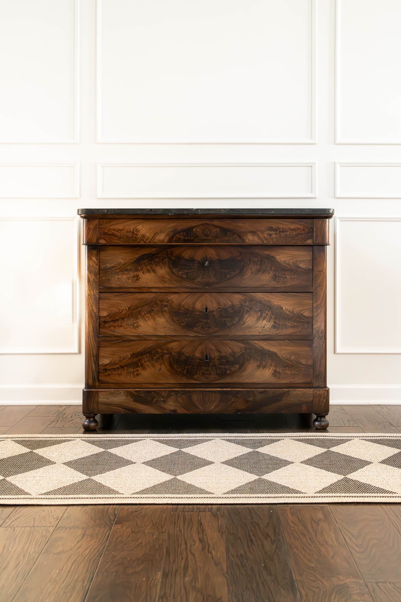 19th Century French Louis Philippe Mahogany Commode With Marble Top