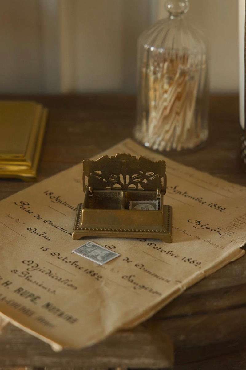 19th C. French Floral Stamp Holder