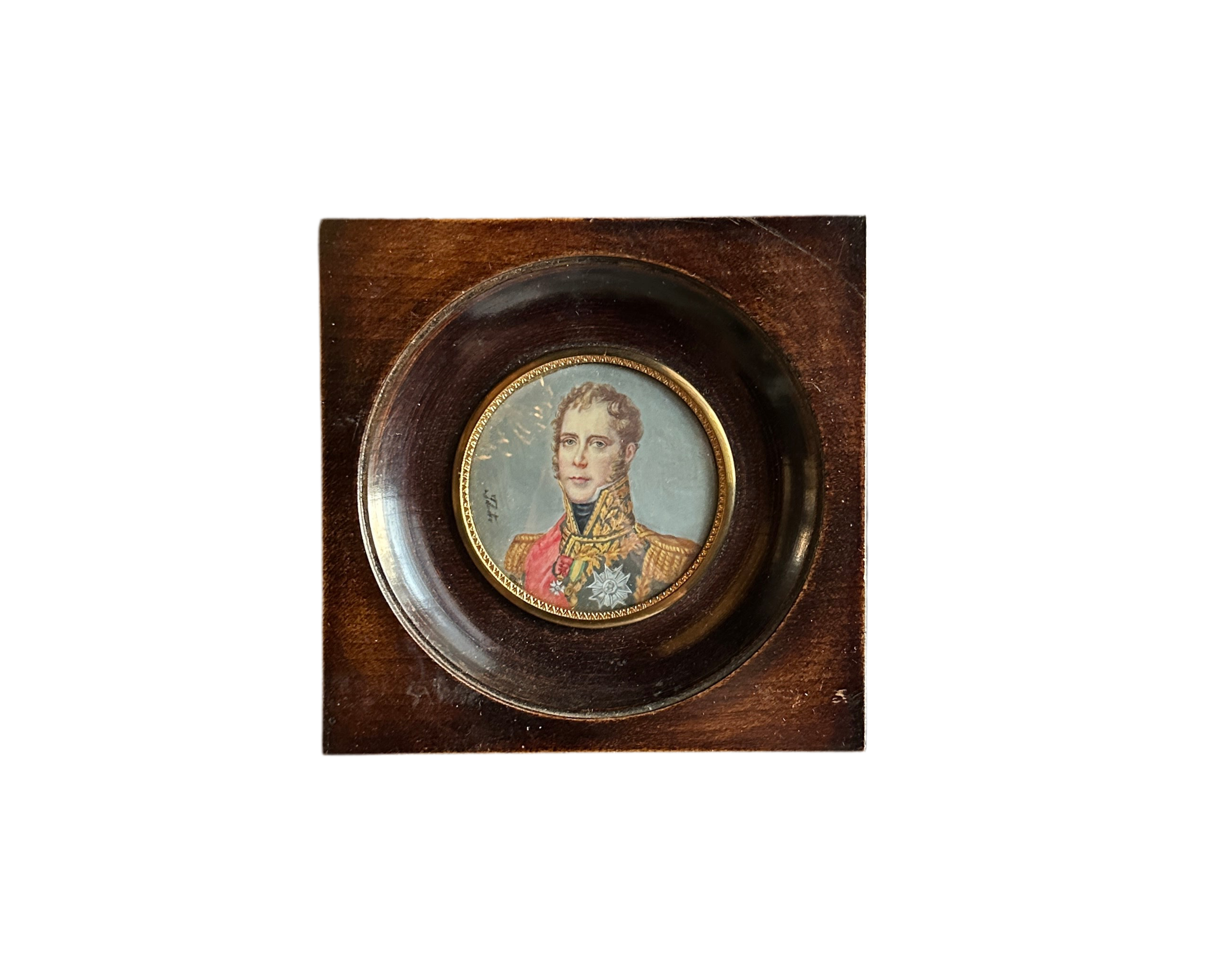 19th Century Portrait Miniature - Officer in Military Uniform