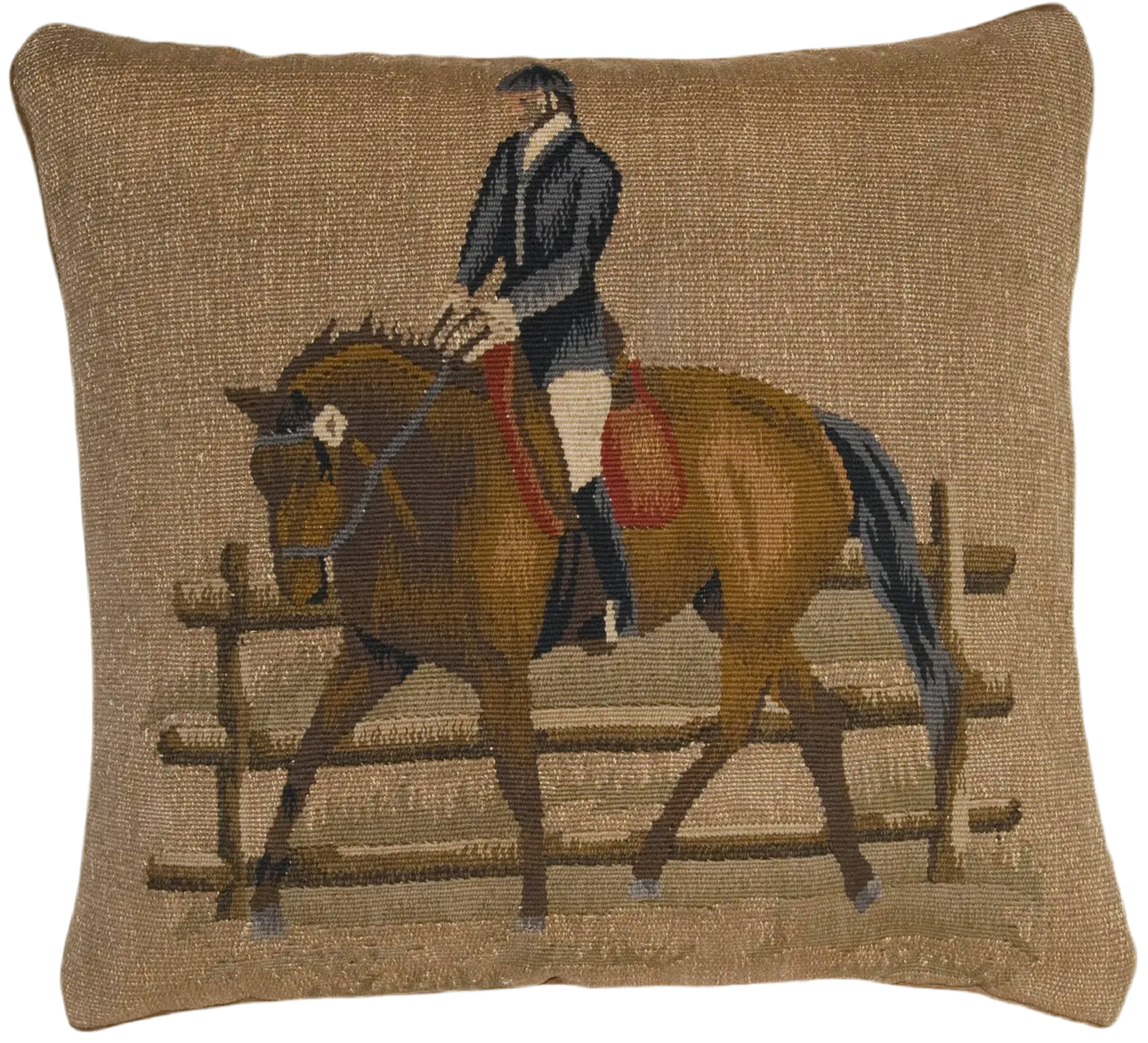 Equestrian Elegance: Tapestry Rider Pillow