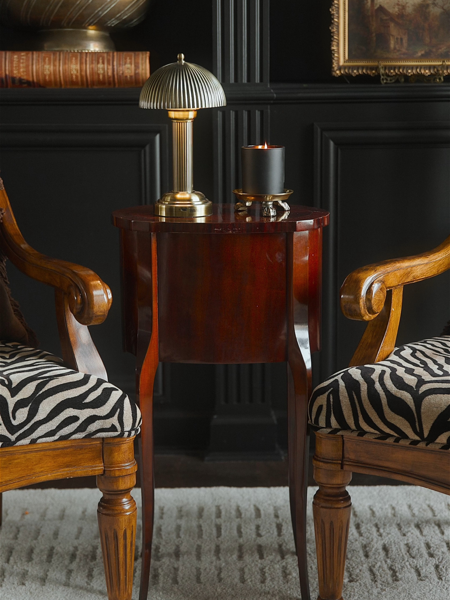 French Mahogany Louis XV-Style Serpentine Side Table