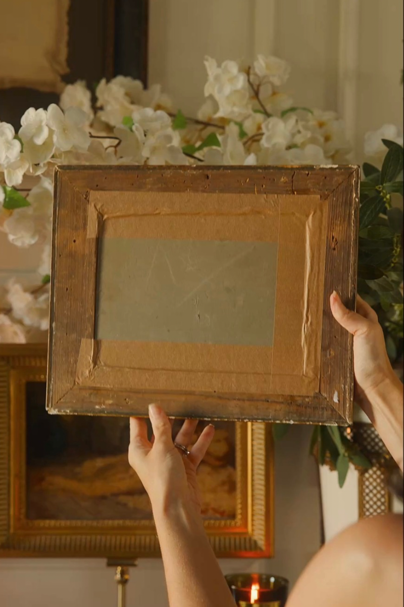 19th C. French Provencial Landscape Watercolor in Gilt Frame